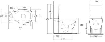 Vaso Monoblocco Filo Muro RAK Ceramics One con Scarico Universale