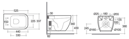 Vaso Sospeso Metropolitan Rimless Rak