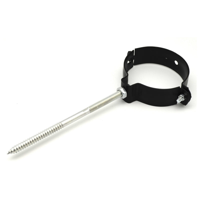 COLLARE PER FISSAGGIO DI TUBI FUMO VERNICIATO NERO DM 80