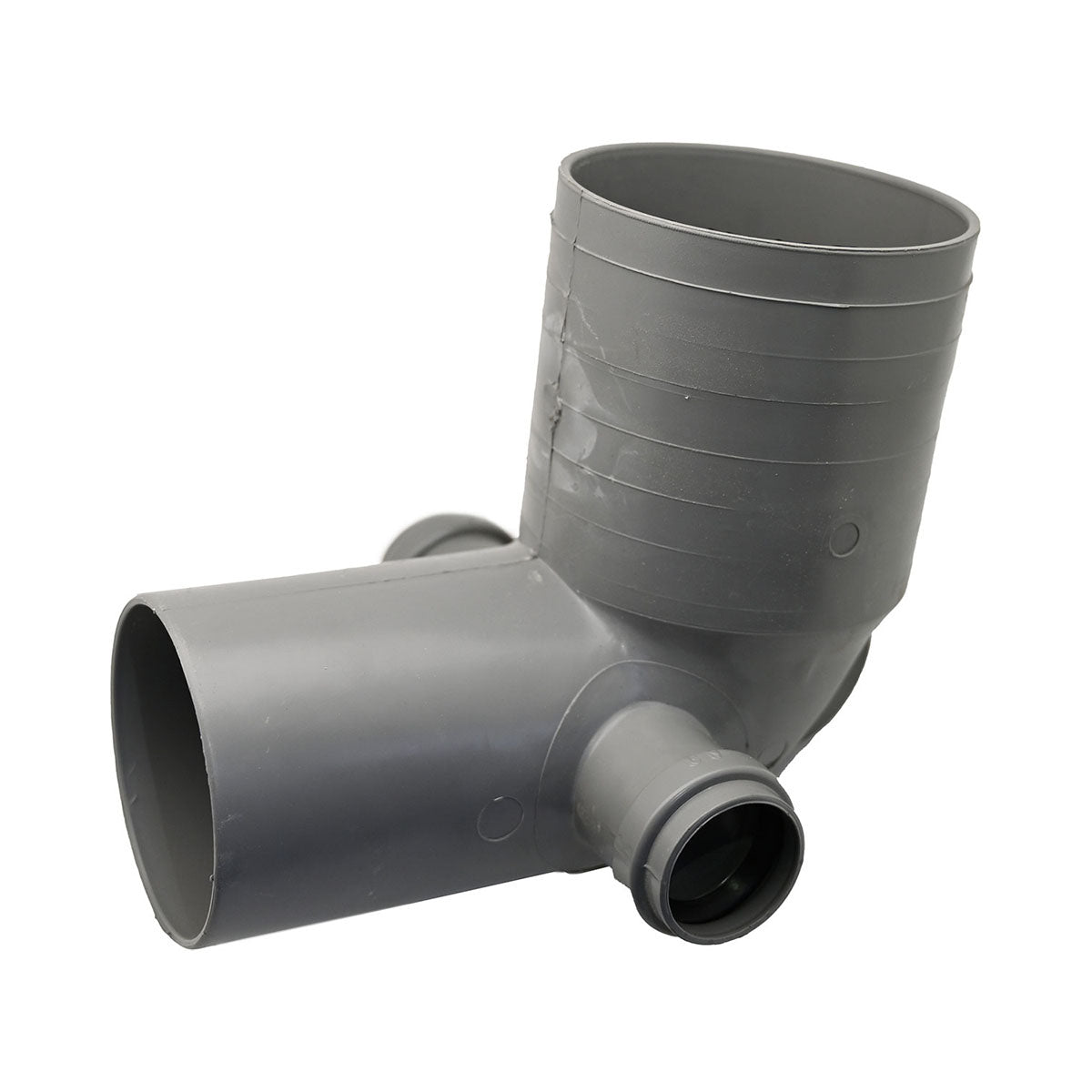 Courbe WC Dm.100 2 Att. Dm.40 PVC Gris