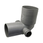 Courbe WC Dm.100 2 Att. Dm.40 PVC Gris