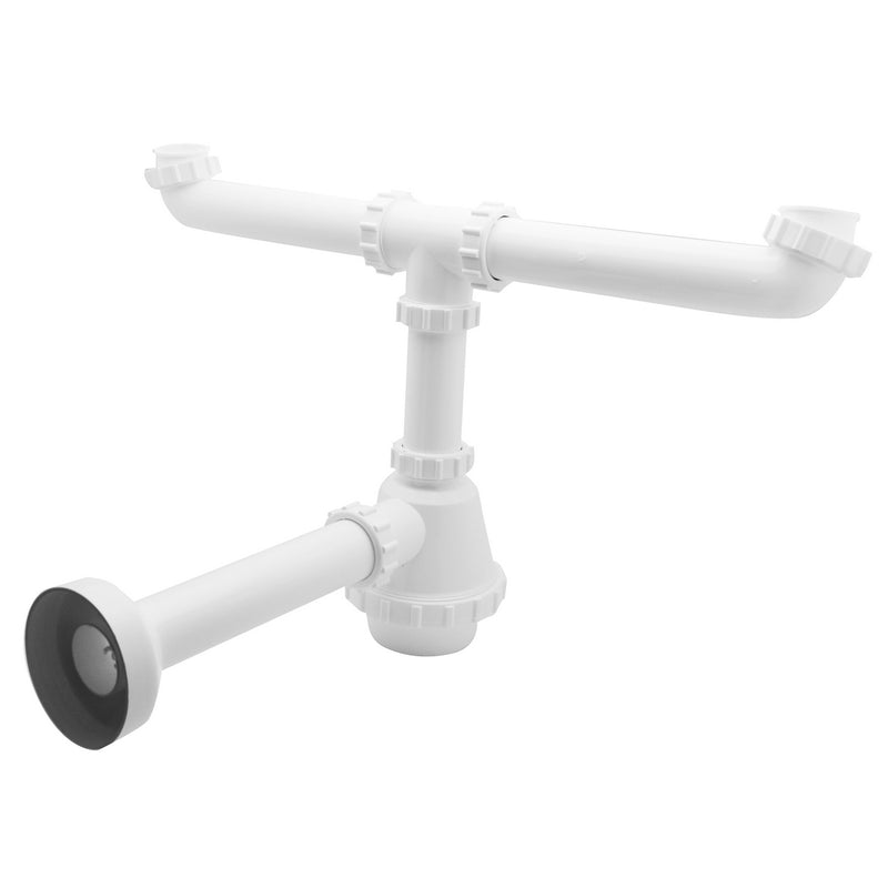 Sifone Pvc 2 vie per lavelli inox