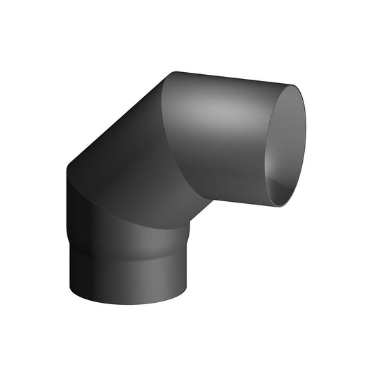 CURVA ACCIAIO AL CARBONIO SMALTATO 90° MF PER STUFE A LEGNA DM 180