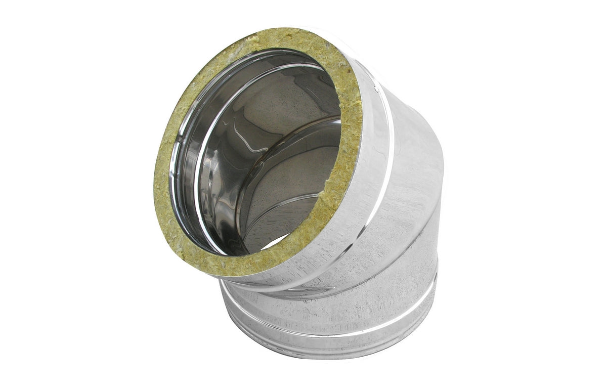 CURVA IN ACCIAIO INOX 316L A 45° DOPPIA PARETE 100X150