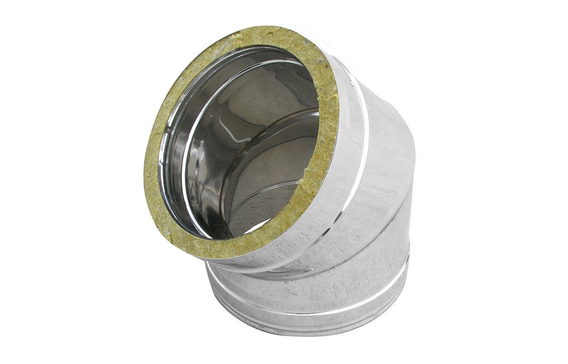 CURVA IN ACCIAIO INOX 316L A 45° DOPPIA PARETE 100X150