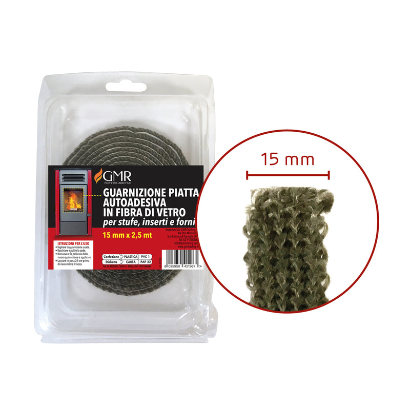 GUARNIZIONE PIATTA AUTOADESIVA PER STUFE 15 MM