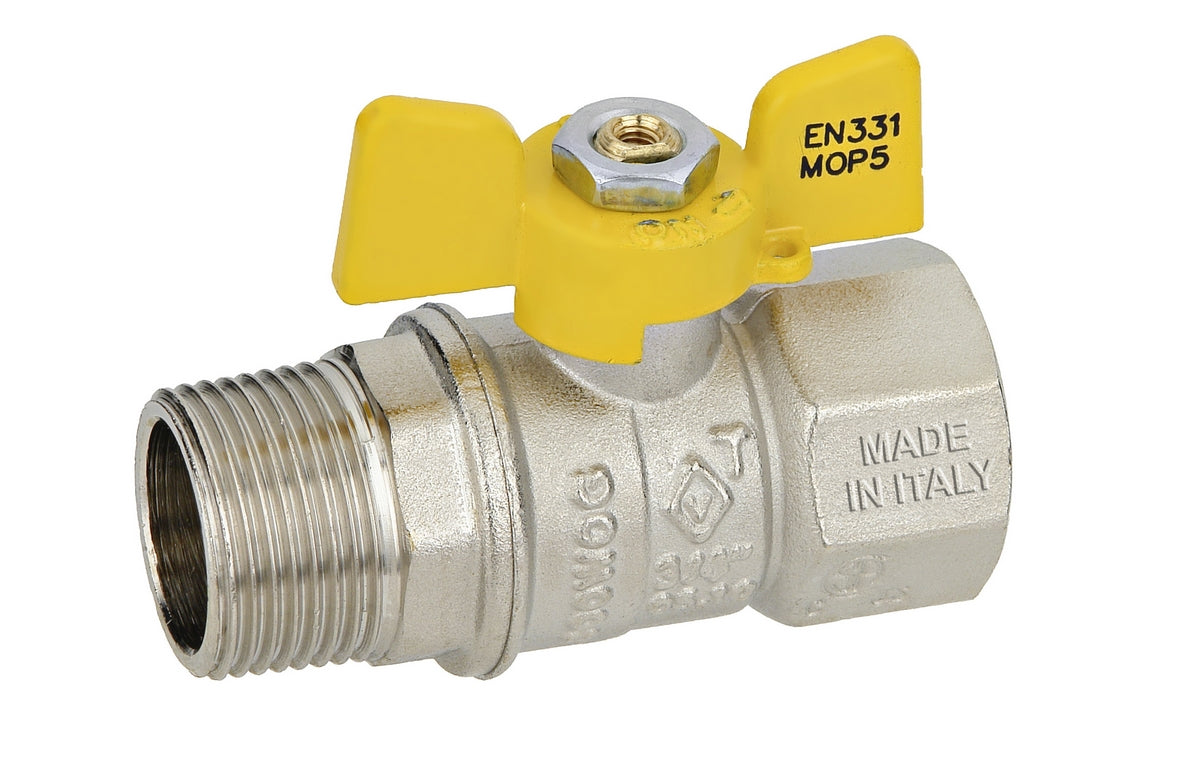 Vanne à bille gaz papillon MF modèle DAKOTA 3/4" DN 15 Dianflex