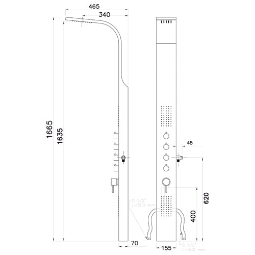 Danubio bianco Parete attrezzata multifunzione