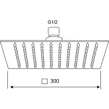 Soffione Doccia Quadro 30X30 Cromo Mariani