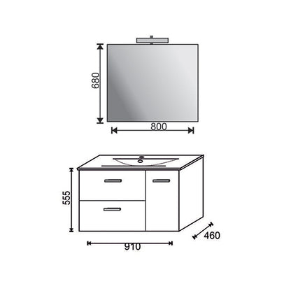 Mobile Bagno Sospeso Betty Larice Bianco