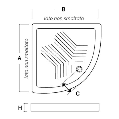 Piatto Doccia Angolare Angolare 80x80 H11 Linpha