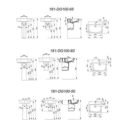 Gemma 2 Lavabo monoforo L. 50 Dolomite