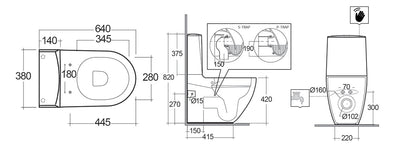 Vaso Monoblocco Des Filo Muro Rimless con Fissaggi Nascosti RAK