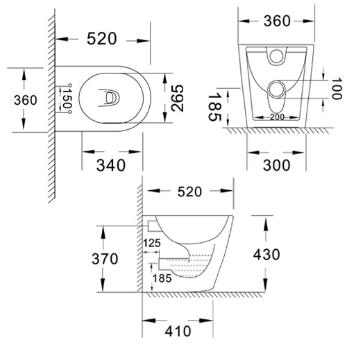 Vaso Rimless Filo Muro Genziana