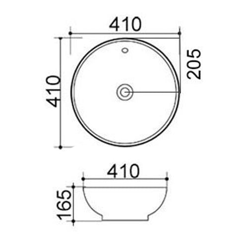 LAVABO DA APPOGGIO MOD. LA32 DM 41 LINPHA