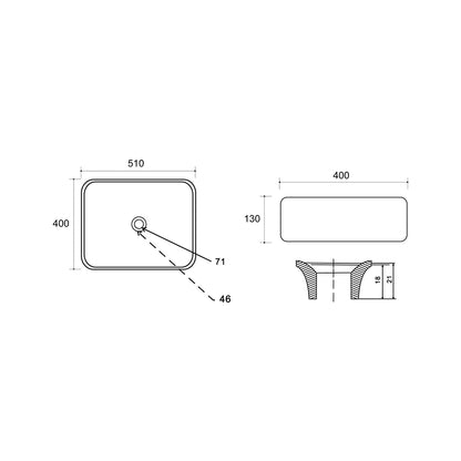 Lavabo da Appoggio LA72 51×40 cm Bianco Linpha