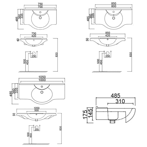 CONSOLLE UNIVERSALE BIANCO CM 85 LINPHA