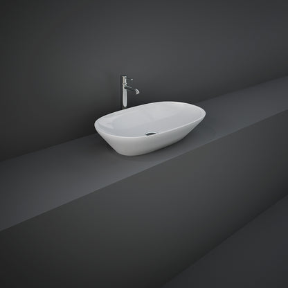 Variant Lavabo da appoggio ovale allungato (senza foro) 60x36 bianco Rak