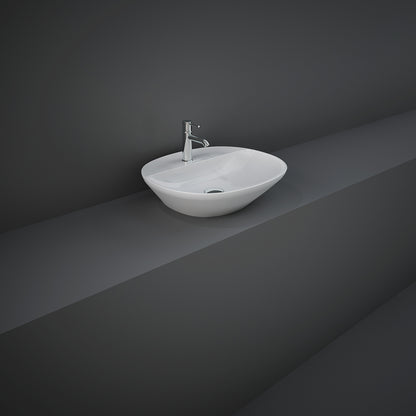 Variant Lavabo da appoggio ovale (monoforo) 50x42 bianco Rak