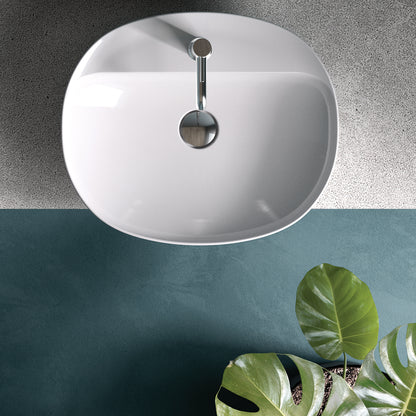 Variant Lavabo da appoggio ovale (monoforo) 50x42 bianco Rak