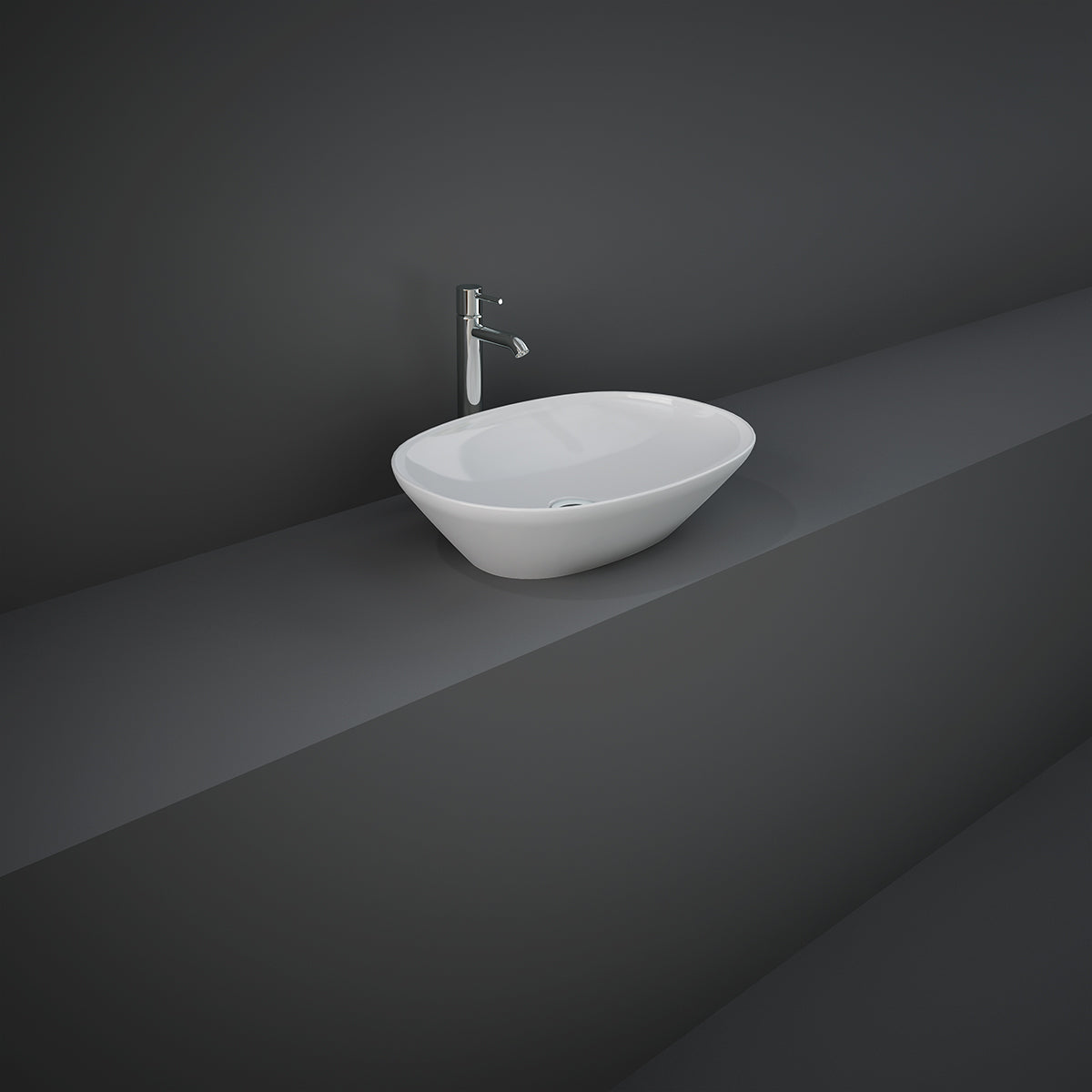 Variant Lavabo da Appoggio Ovale (senza foro) cm50x36 Bianco.