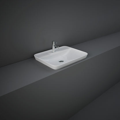 Variant Lavabo ad incasso rettangolare monoforo 55x42 bianco Rak
