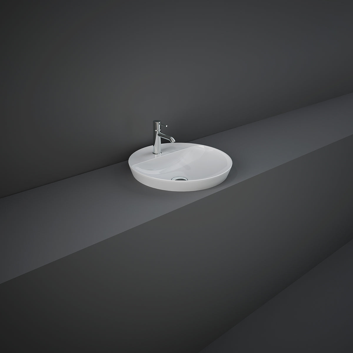 Variant Lavabo ad incasso tondo monoforo 42x42 bianco Rak