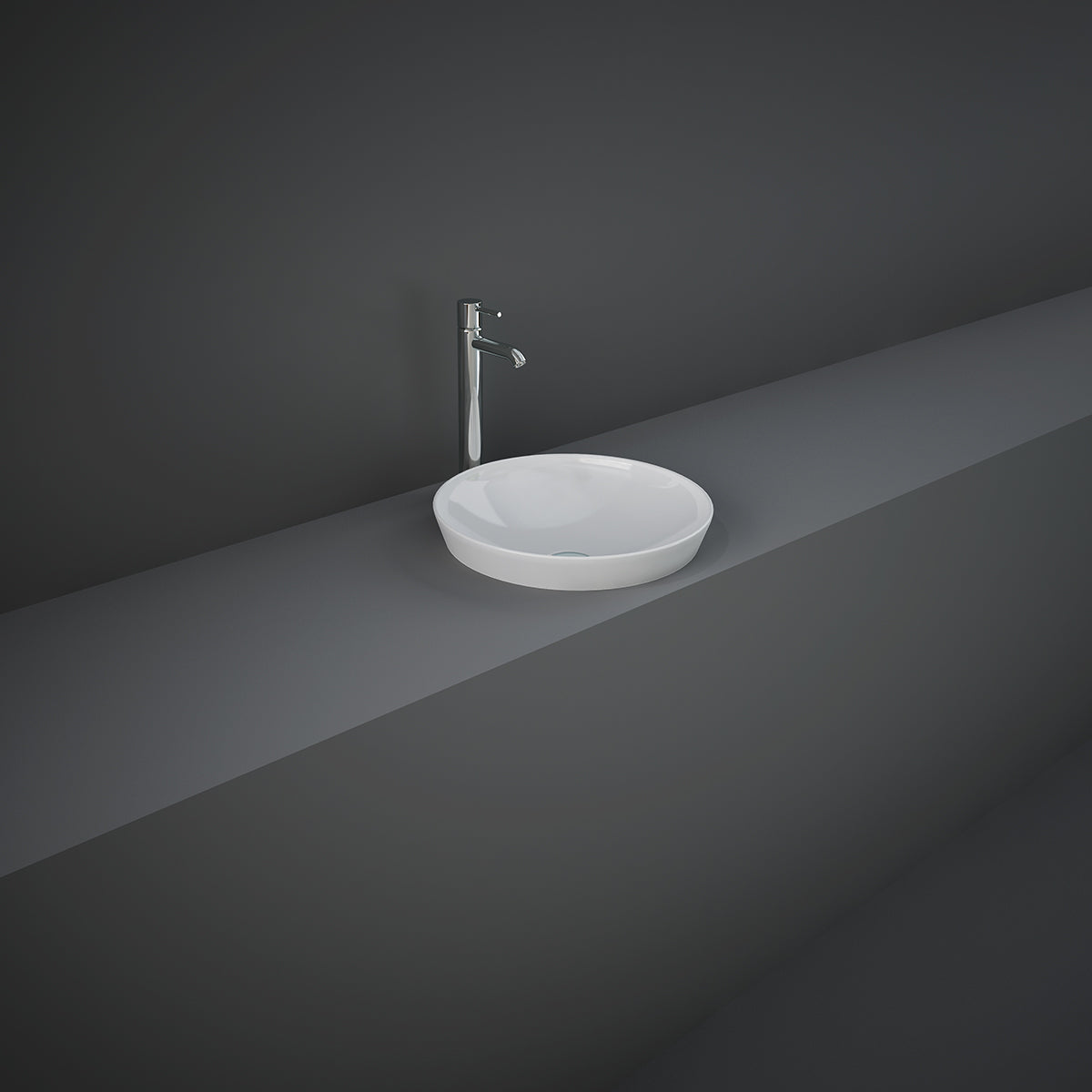 Variant Lavabo ad incasso tondo senza foro 36x36 bianco Rak