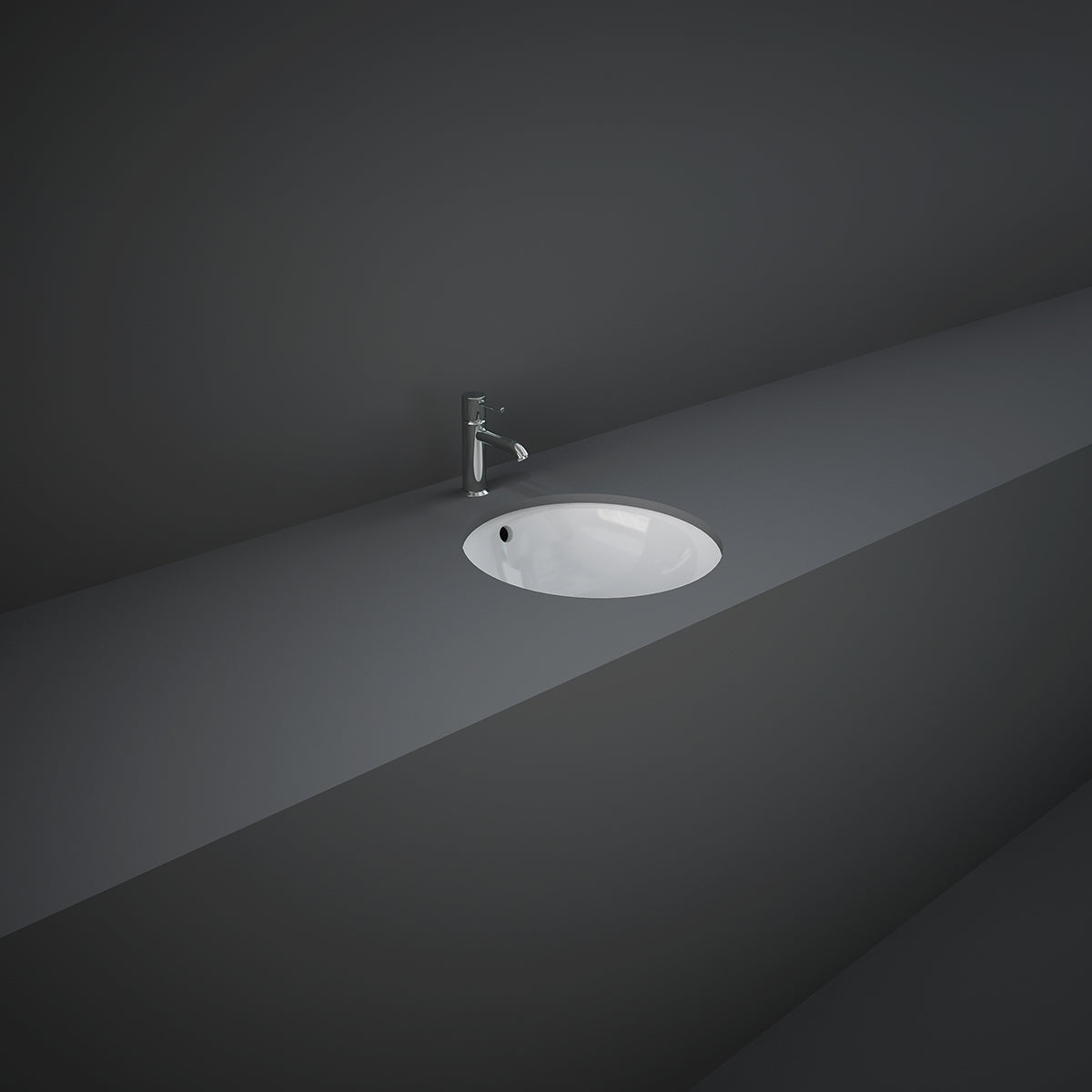 Lavabo sottopiano tondo 41x41 bianco Rak Variant