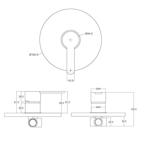 Monoc mixer. Built-in Shower Series Iole Chrome Dianflex