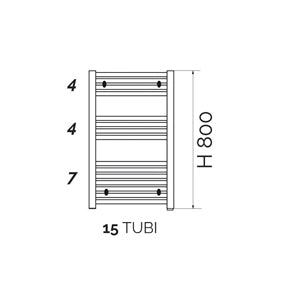 Kalura Termoarredo Bianco Diritto H.800 INT.500