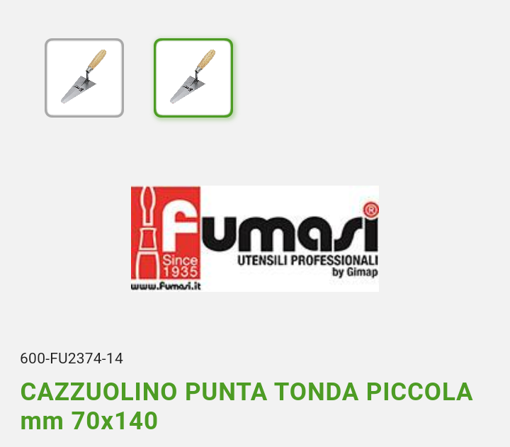 Cazzuolino Punta Tonda mm 70x140