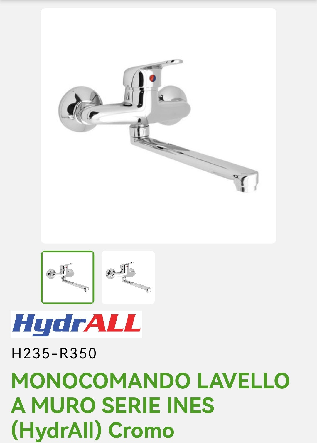 Monocomando Lavello a Muro Cromo INES Hydrall