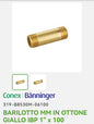 Barrel 1"X100 Yellow brass Ibp