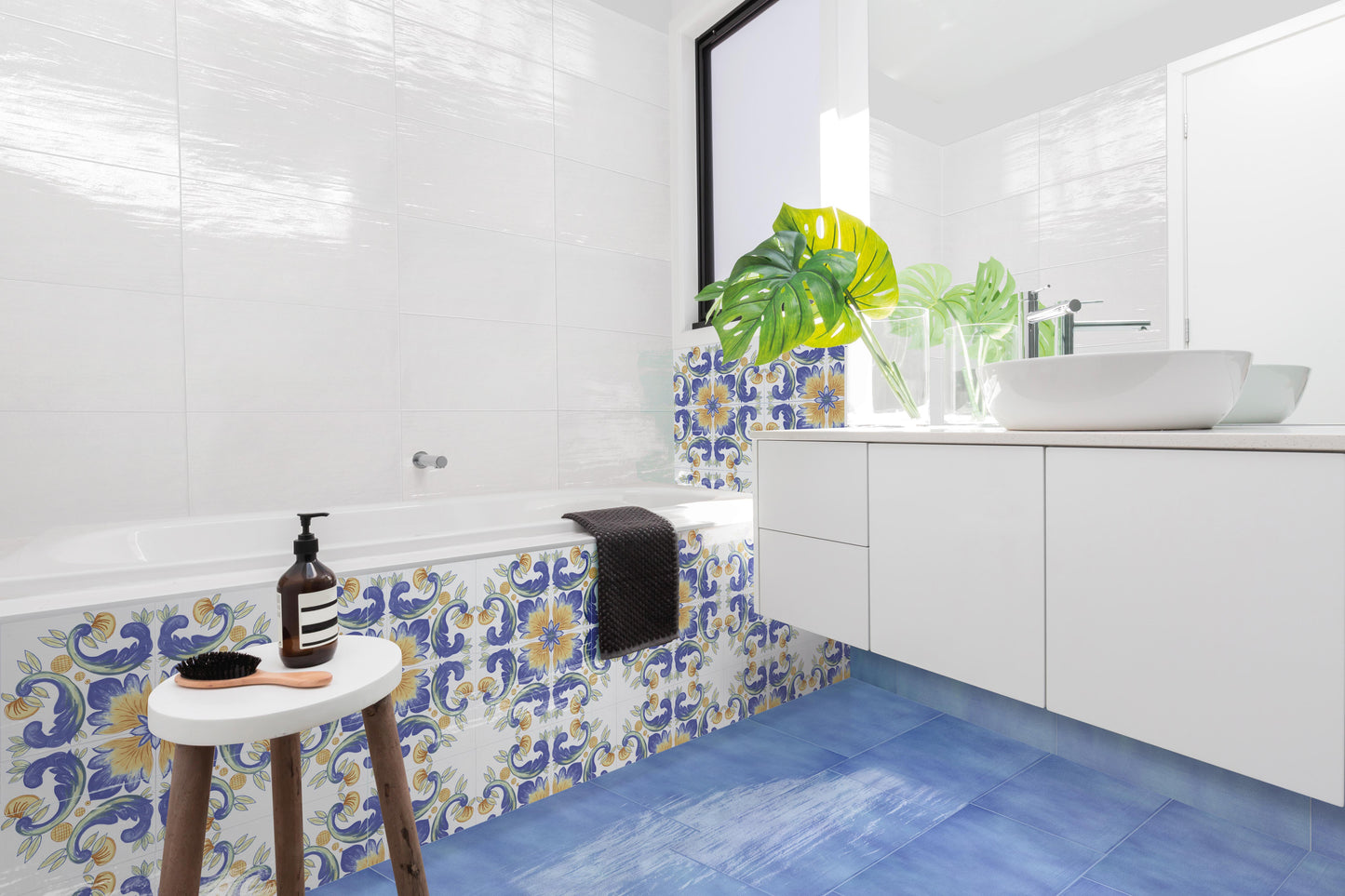 Cotto Blu mediterraneo 34x34 Savoia Italia