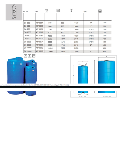 Serbatoio Verticale LT 1000 Polietilene Elbi