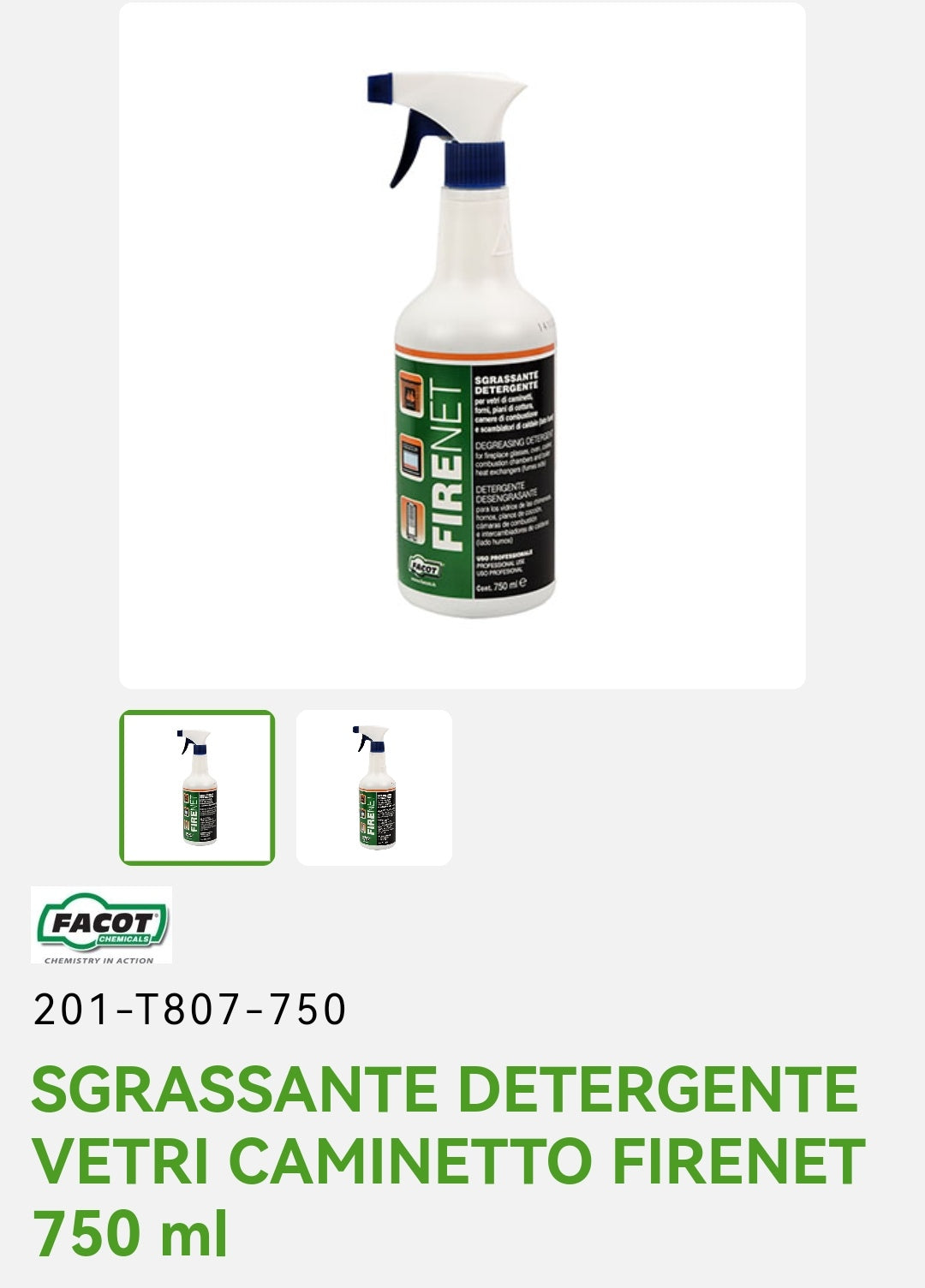 Dégraissant pour vitres de cheminée 750ML