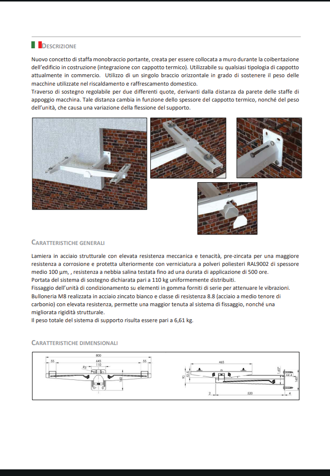Staffa Climatizzatori per Cappotto Termico