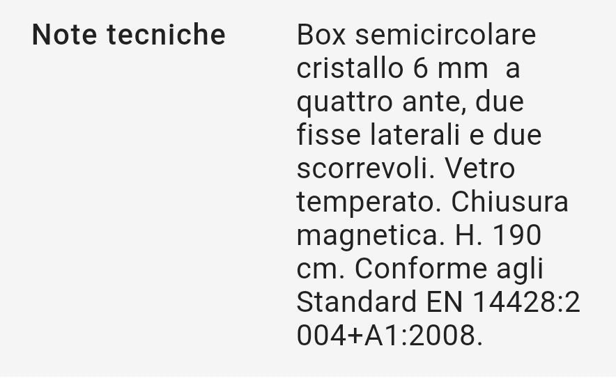 Box Doccia Circolare cm 80 Cristallo Trasparente 6 mm Linea Essential