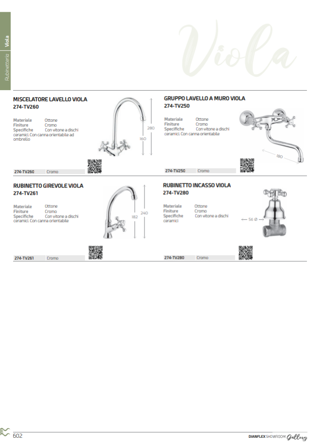Viola Gruppo Vasca Doccia con Deviatore Cromo