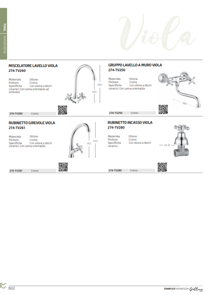 Viola Gruppo Vasca Doccia con Deviatore Cromo