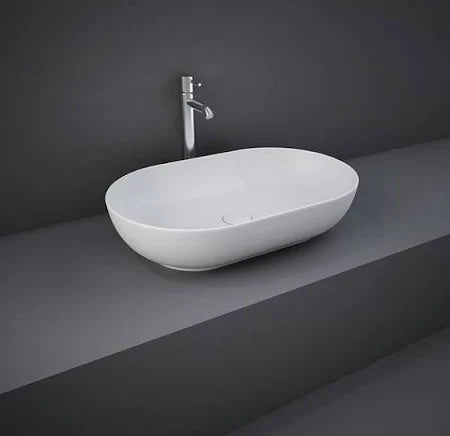 Feeling Lavabo da appoggio ovale bianco opaco matt Rak