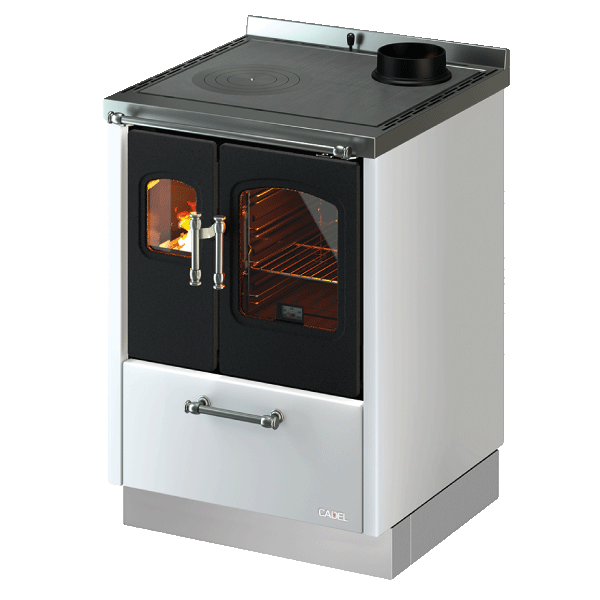 Smart 80 Ventilata Metallo Bianco Cucina a Legna 7,5 kW Cadel