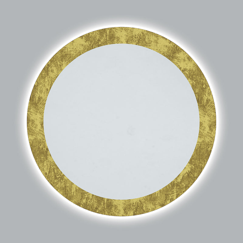 GOLD Specchio finitura ORO con led Ø90