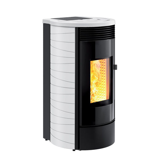 Stufa a Pellet Gassa MP14 Bianco Opaco Caminetti Montegrappa 12,3 kW
