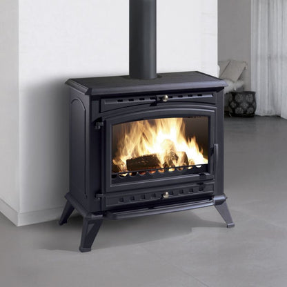 Seraphine RTC Stufa a Legna in Ghisa Grigio Antracite a Convezione Naturale 12 kW Caminetti Montegrappa