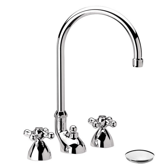 Revival Batteria lavabo con bocca alta e scarico cromo Daniel