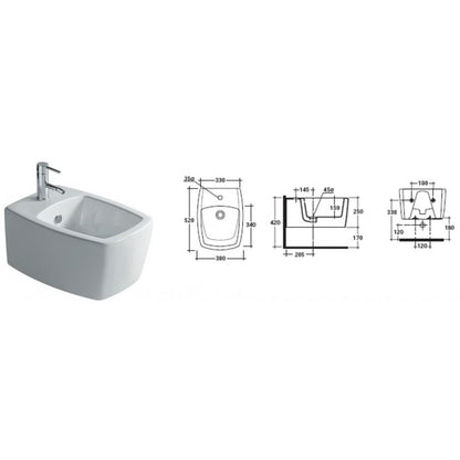 SA02 Bidet Sospeso Bianco Galassia