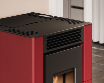 Cristal 6 Stufa a Pellet Ventilata 5,5 kW Metallo Rosso Bordeaux Cadel