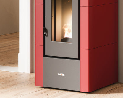 Cristal 6 Stufa a Pellet Ventilata 5,5 kW Metallo Rosso Bordeaux Cadel